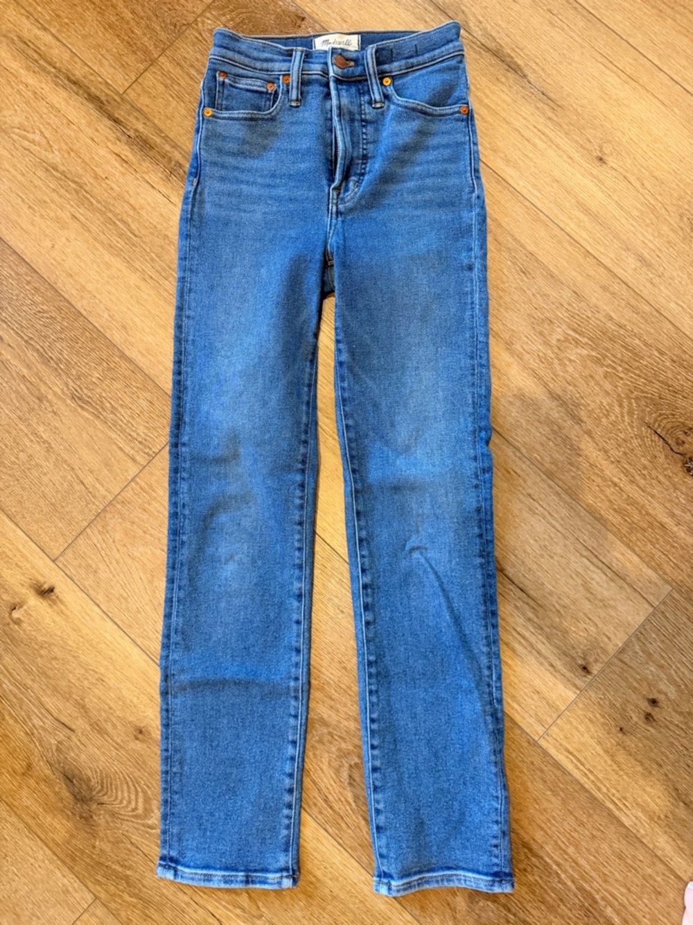 Madewell Straight Leg Jeans in Classic Blue Denim